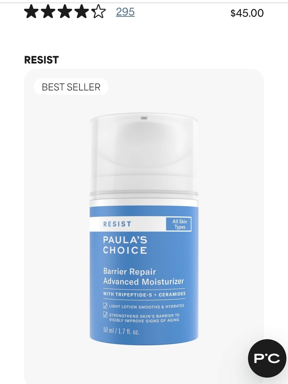 Paula's Choice - Best Seller Barrier Repair Advanced Moisturizer